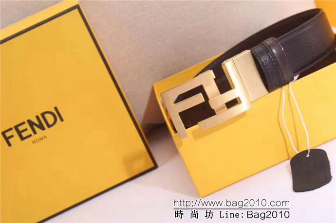 FENDI芬迪 打孔針皮帶系列 雙面皮帶 雙面精美小牛皮紋 男士皮帶  xfp1202